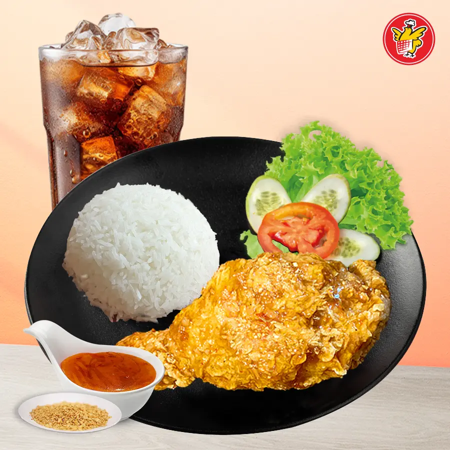 Hình ảnh Cơm Gà Xốt Mắm Tỏi + Pepsi