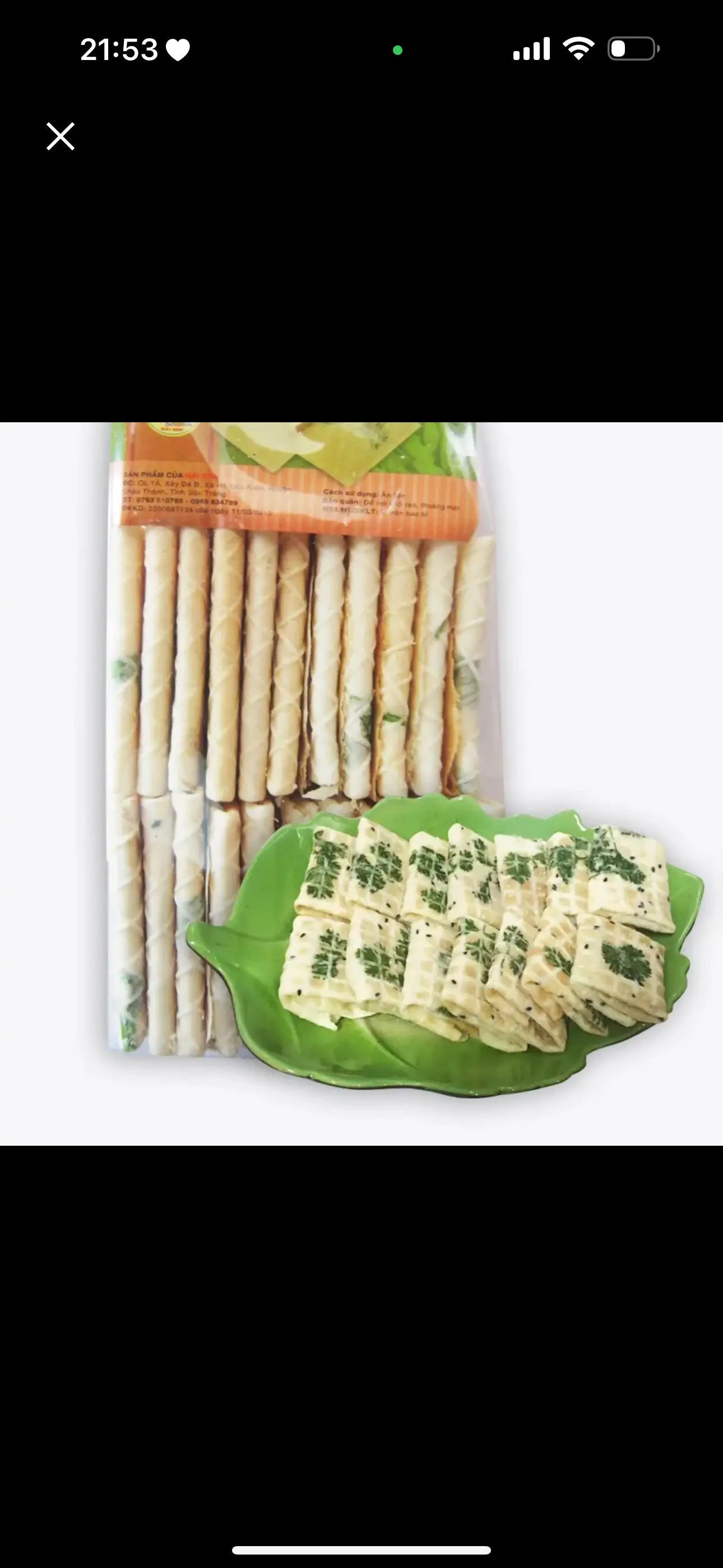Hình ảnh Bánh kẹp ngò nhân đậu phộng 500gr 