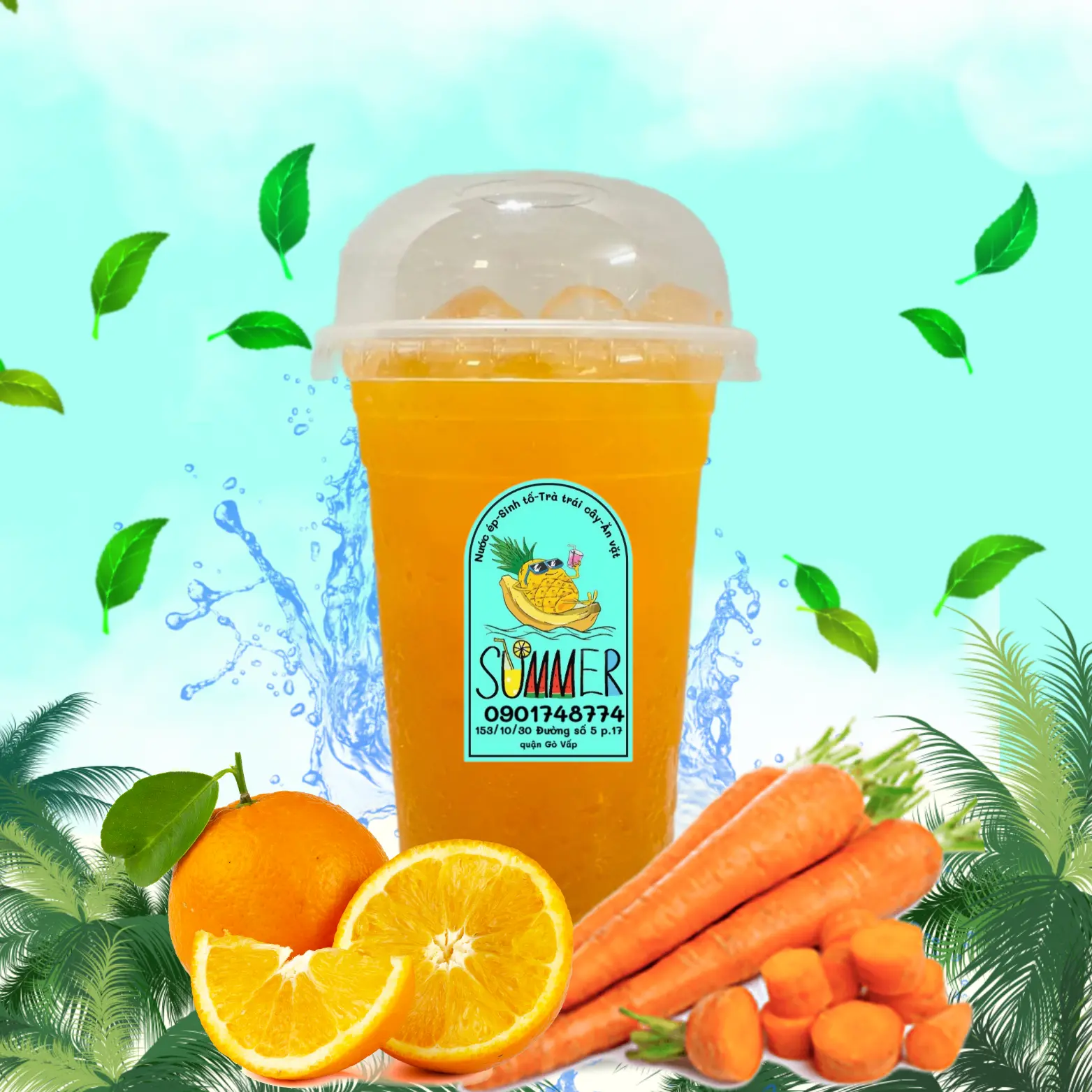 Hình ảnh Nước Ép Cam - Cà Rốt Ly 700ml 
