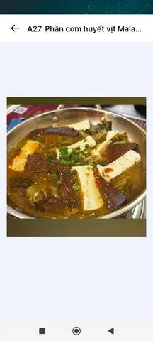 Hình ảnh A27. Phần cơm huyết vịt Mala - 麻辣鴨血煲套餐