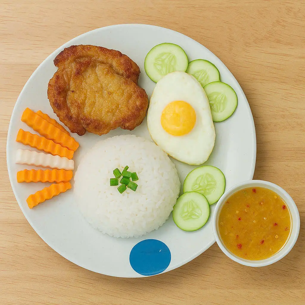 Hình ảnh Cơm Sườn Nướng + Trứng Ốp La ⭐️