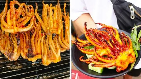 Hình ảnh Râu mực nướng sate/xiên 