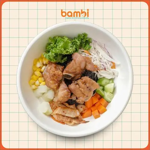 Hình ảnh Cơm Poke Sườn Nướng - Salad