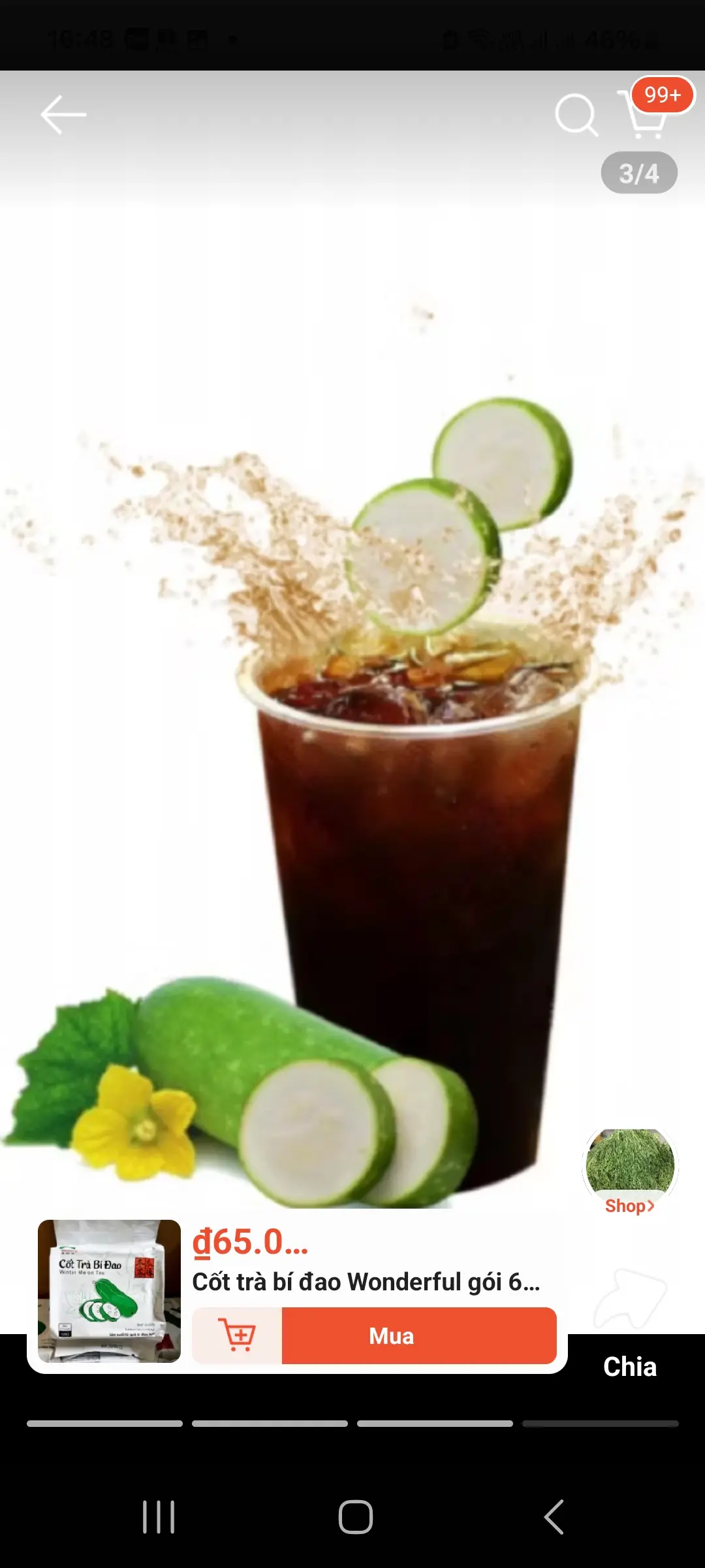 Hình ảnh Trà bí đao sương sáo