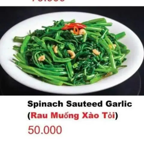 Hình ảnh rau muống xào tỏi 