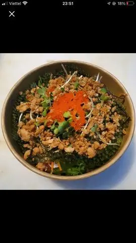 Hình ảnh salmon teri salad - salad cá hồi sốt teri