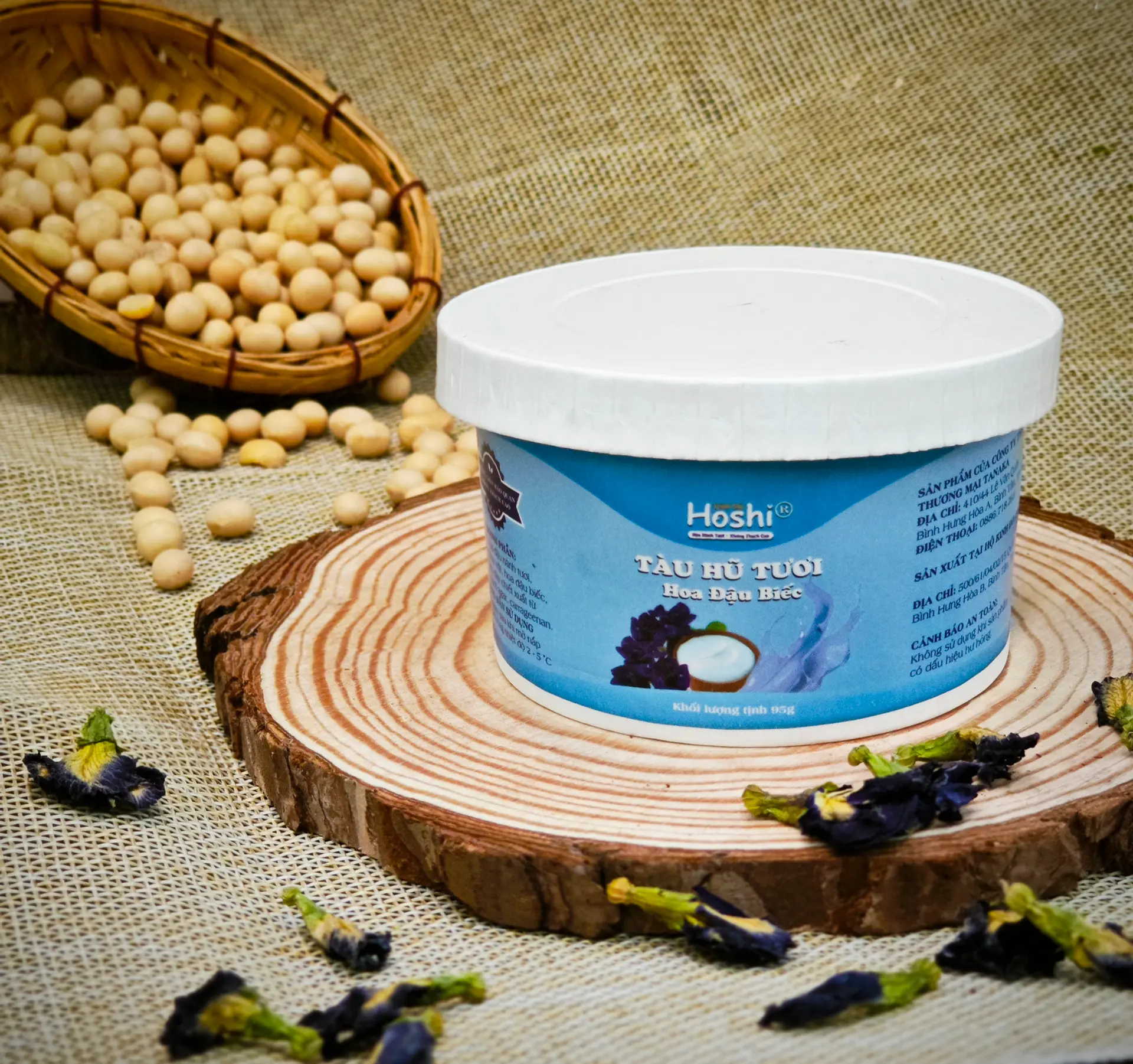 Hình ảnh Tàu hũ cao cấp hoa đậu biếc 95g