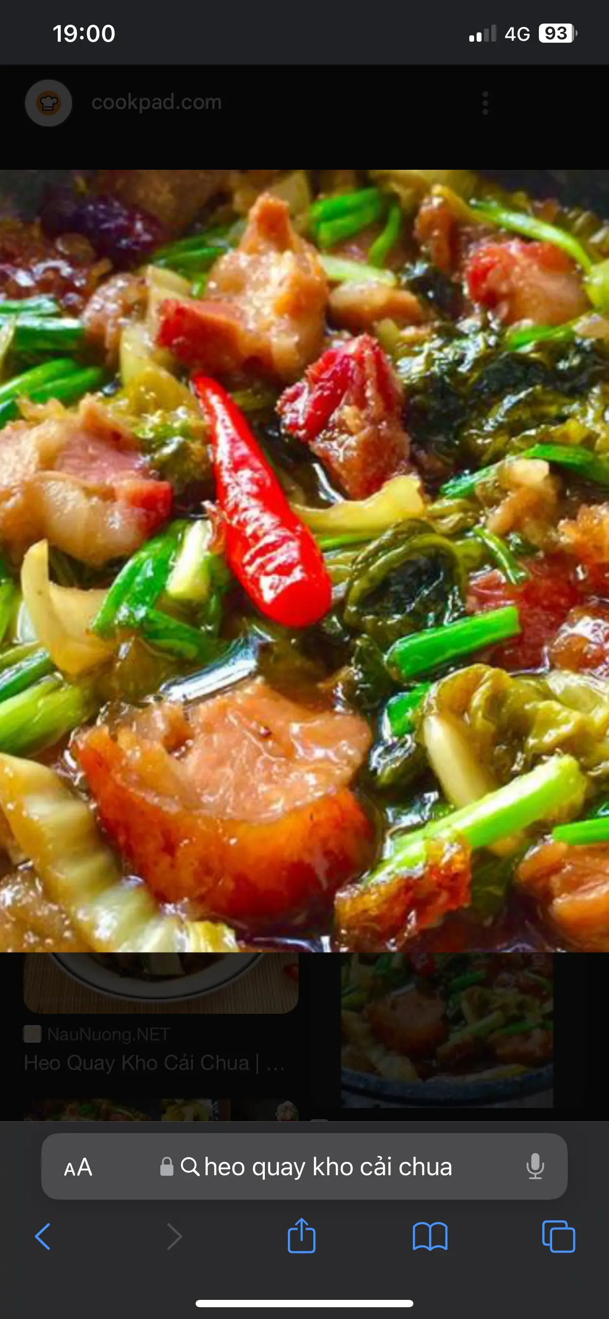 Hình ảnh heo quay cải chua