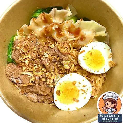 Hình ảnh Mì Trộn Bò Xào + Sủi Cảo (2v) + Trứng Lòng Đào