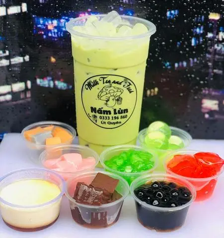 Hình ảnh Trà Sữa Thái Xanh full topping