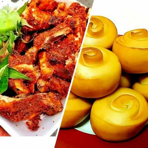 Hình ảnh 1 Gà to - 1 hộp bánh bao 10 chiếc kèm đồ chua dưa leo - 2 bánh mì - 1 pepsi