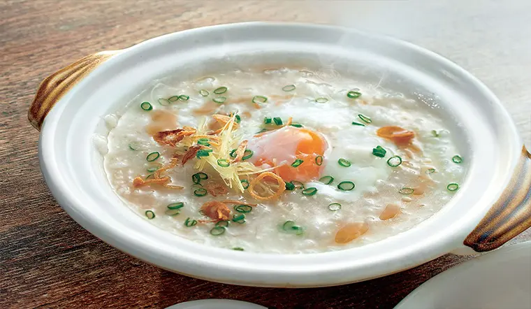 Hình ảnh Cháo 2 Trứng + Trà Đào