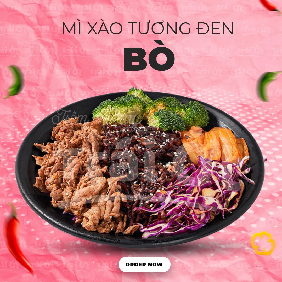 Hình ảnh Mì Xào Tương Đen Kim Chi Bò