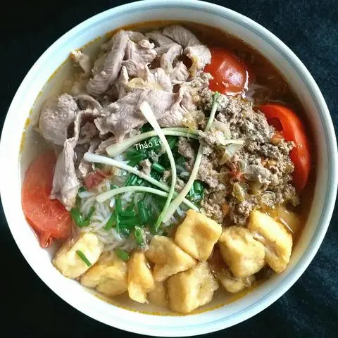 Hình ảnh bún riêu cua + bò 