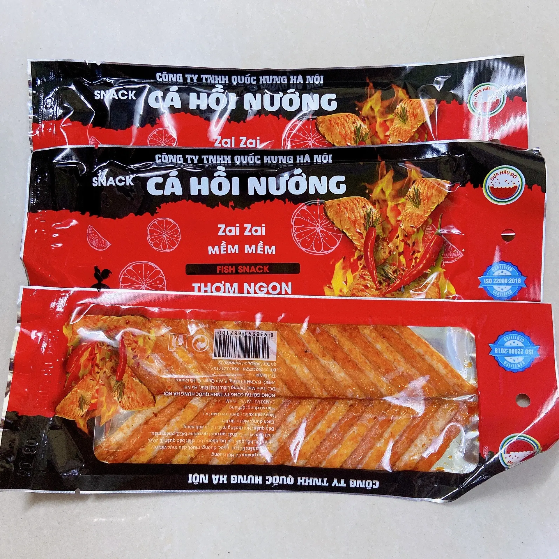 Hình ảnh 3 Gói Snack Cá Hồi Nướng