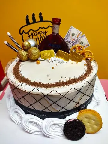 Hình ảnh Bánh kem sữa tươi chocolate - 2 lớp nhân thơm nho khô - 20cm cao 10cm