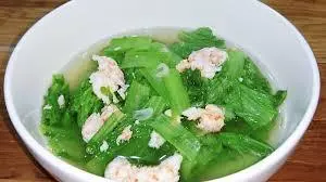Hình ảnh Canh Cải Thìa Nấu Tôm Tươi.