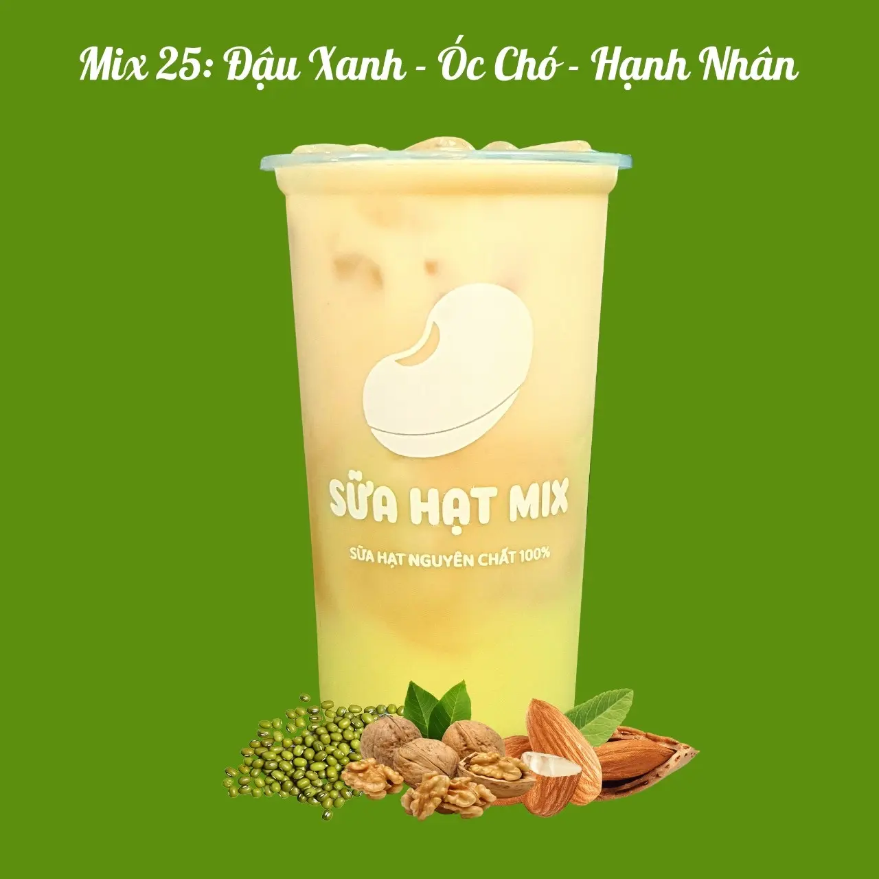 Hình ảnh Mix 25: Đậu Xanh - Óc chó - Hạnh Nhân 