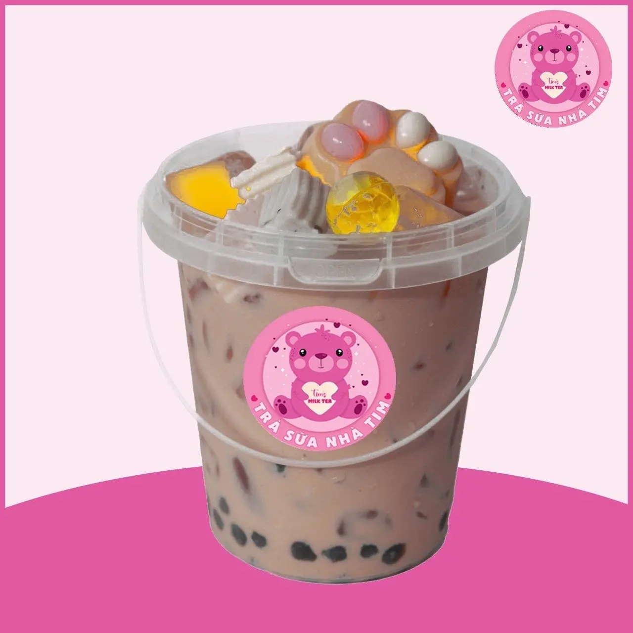 Hình ảnh Ly Trà Sữa Socola Full Topping Size L 700ML