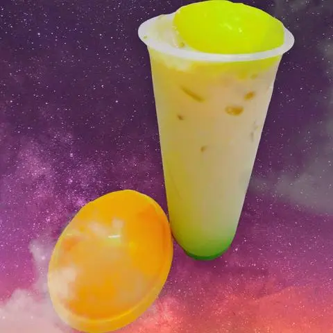 Hình ảnh Trà Sữa Sốt Cốm, Dừa Sợi Phú Sĩ, Kem Bánh Mochi Sầu Riêng Vàng (700ml)
