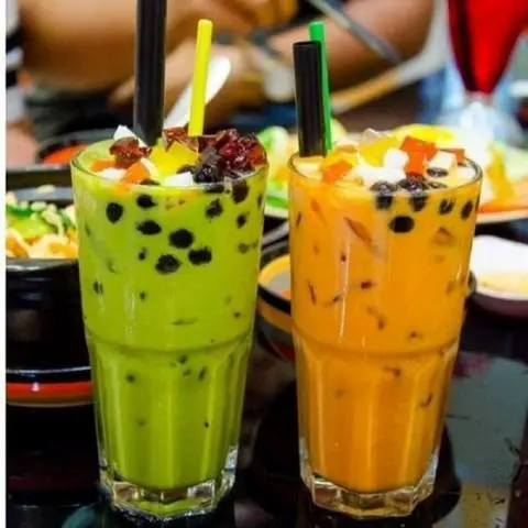 Hình ảnh trà sữa thái xanh - thập cẩm