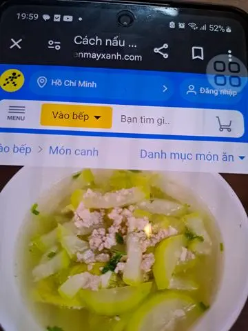 Hình ảnh bầu thịt bằm chay nho