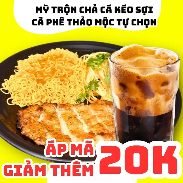 Hình ảnh Mỳ Trộn CHẢ CÁ KÉO SỢI + Cà Phê Thảo Mộc tự chọn