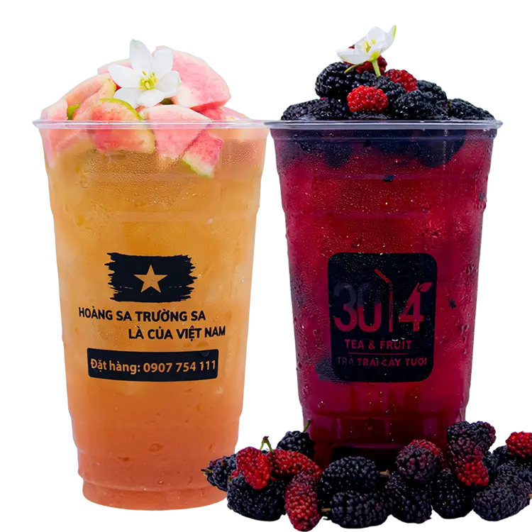 Hình ảnh Combo 2 Ly: Trà Dâu Tằm + Trà Ổi Hồng (500ml)
