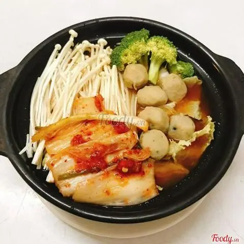 Hình ảnh Mì cay cá viên + Trà đào