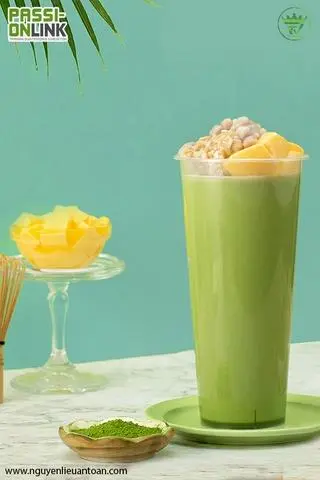 Hình ảnh Trà sữa Thái xanh full topping