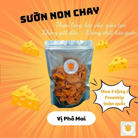 Hình ảnh Vị Phô Mai 250g - Sườn Non Chay Sấy Sợi - Ăn Vặt & Chay Mặn - Bếp Bà Lan
