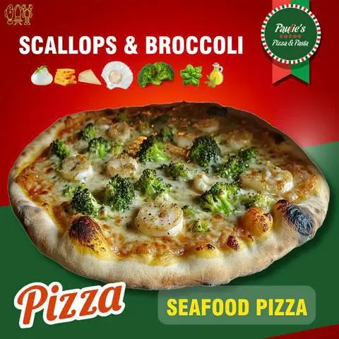 Hình ảnh Pizza Sò Điệp & Súp Lơ | Scallops & Broccoli Pizza