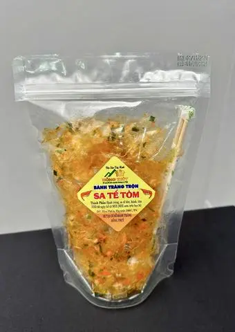 Hình ảnh bánh tráng trộn sa tế tôm 