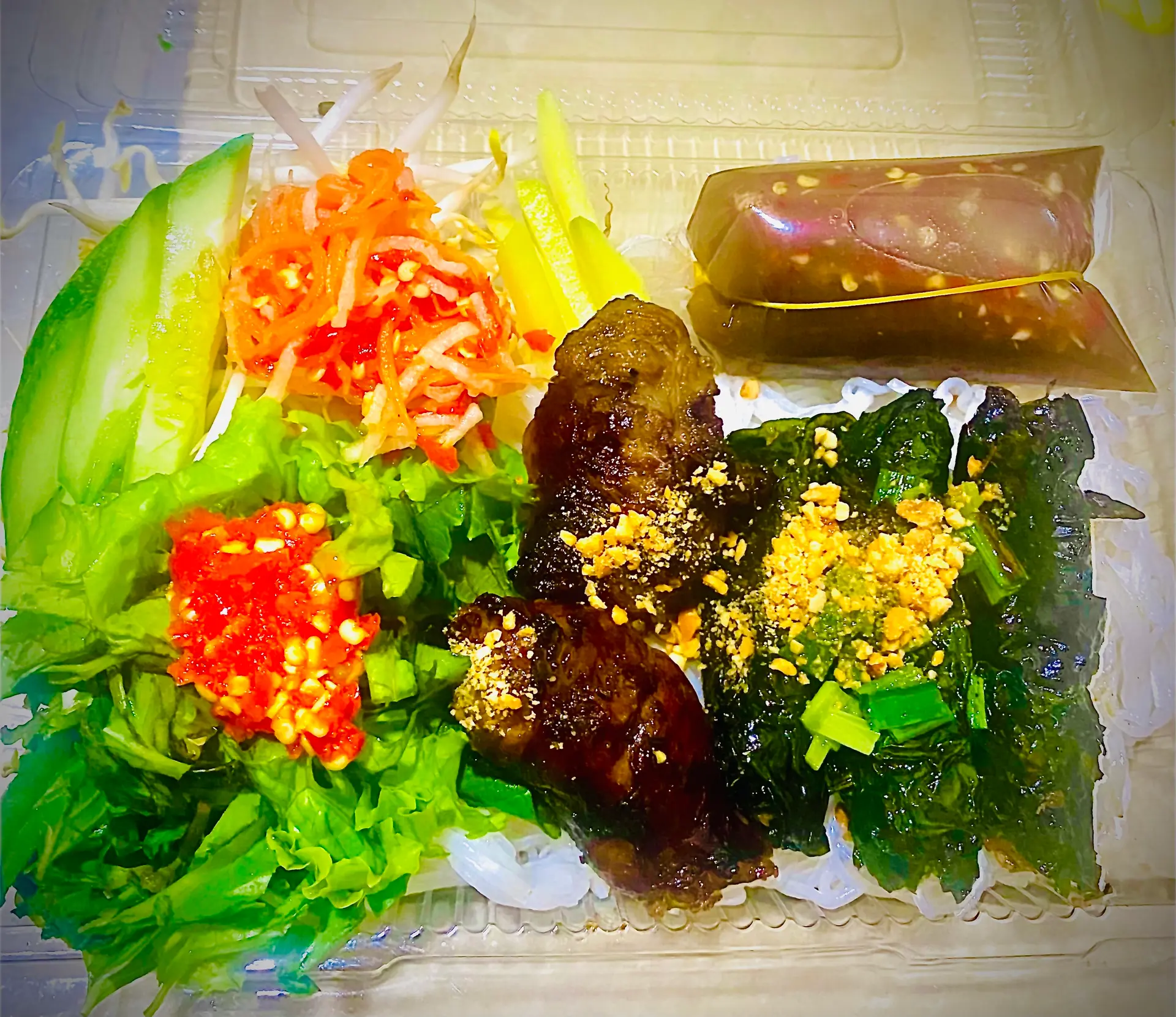 Hình ảnh Bún Mắm Nêm Lá Lốt + Mỡ Chài Nướng 