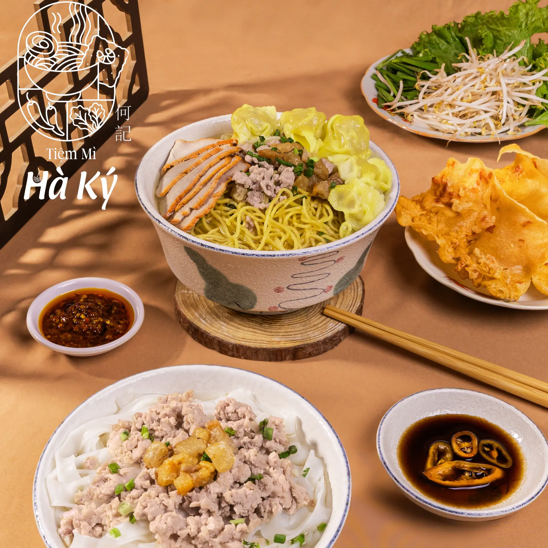 Hình ảnh [Combo Tiết Kiệm] Hủ Tiếu Nhỏ Thịt Bằm và Mì Hoành Thánh Xá Xíu Thịt Bằm