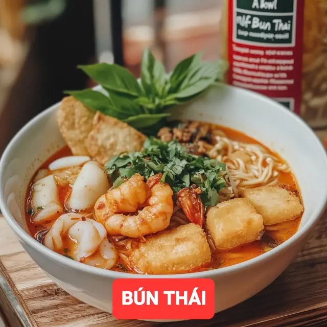 Hình ảnh Bún thái(có tô,muỗng,đũa,)