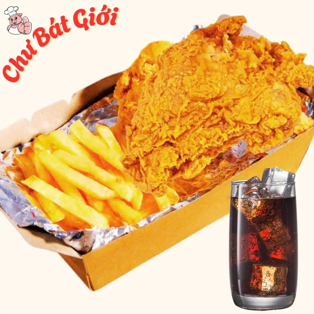 Hình ảnh Combo 4 món - Má Đùi 1c + Khoai Tây 1p + Nước 1 ly + Phô Mai viên 2v 