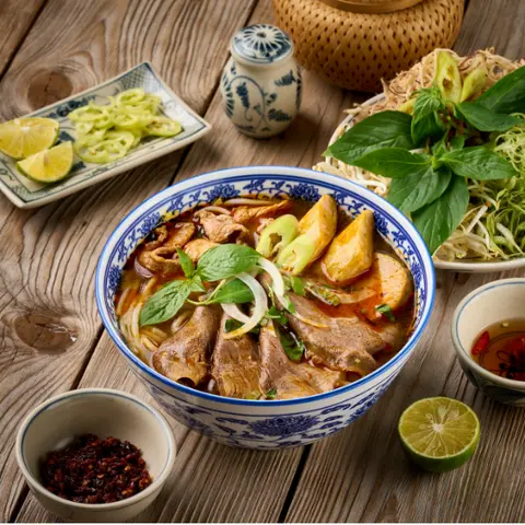 Hình ảnh Bún bò huế - nạm - chả heo - chả bò