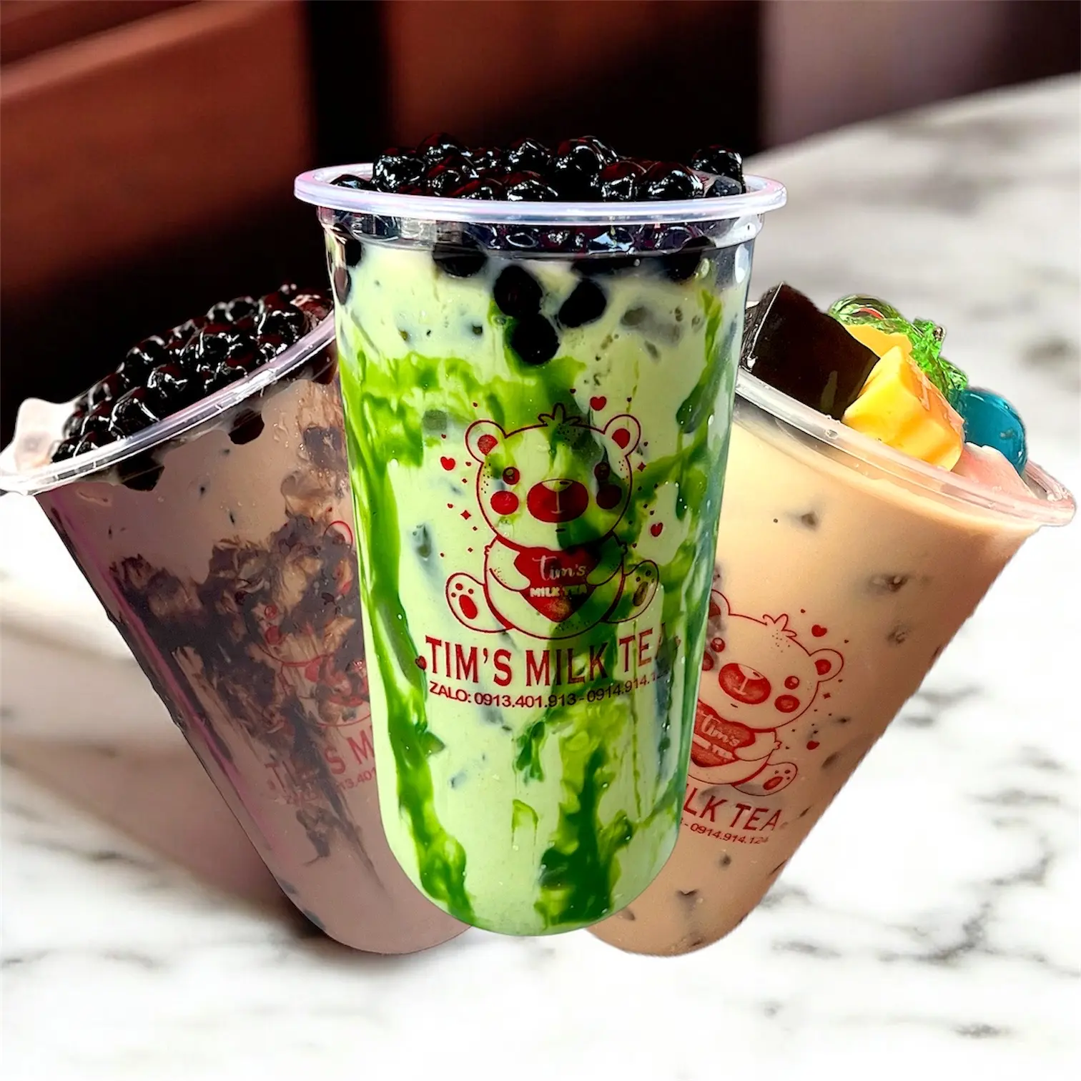 Hình ảnh Combo Trà sữa socola+Trà sữa matcha+Trà sữa Fulltopping