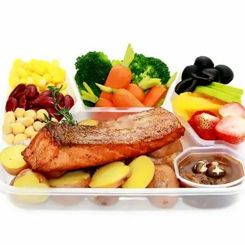 Hình ảnh Special 5 - Cá hồi nướng gia vị đặc biệt - bông cải - cà rốt - các loại đậu Bắp -táo  - thanh Long - dâu