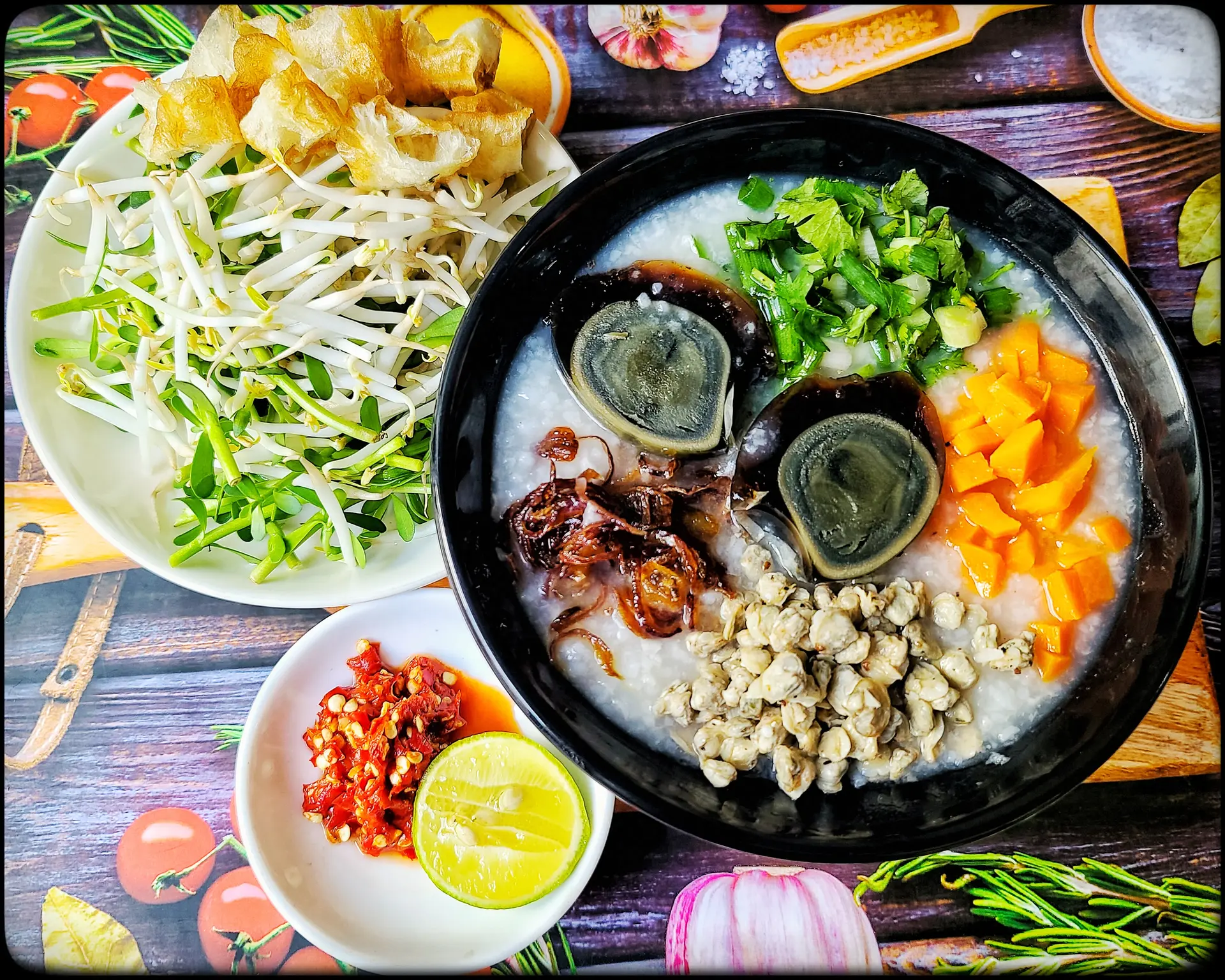 Hình ảnh cháo hến + bách thảo