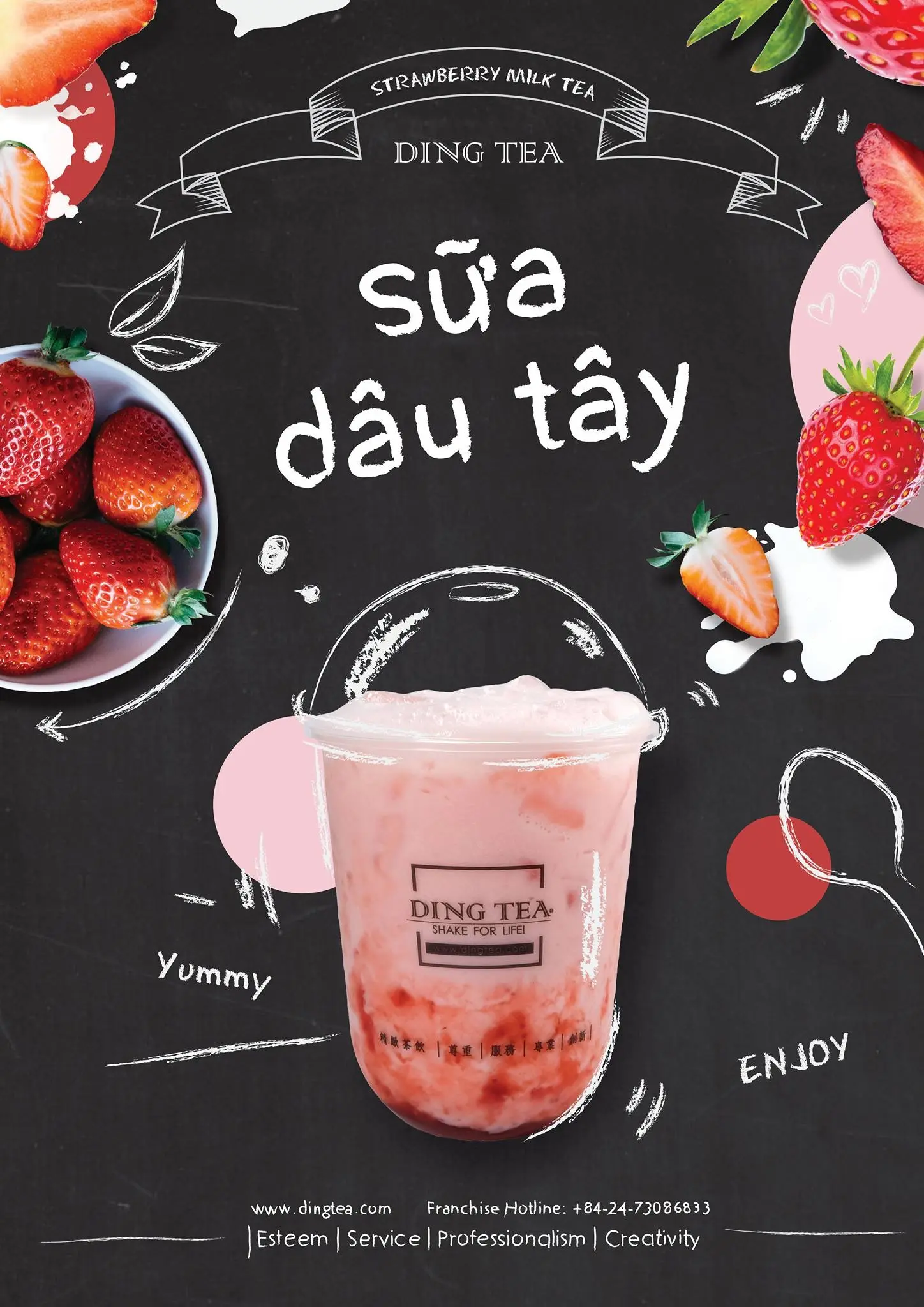 Hình ảnh Sữa chua dâu tây