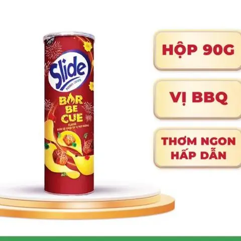 Hình ảnh Bánh Snack, bim bim khoai tây Slide vị thịt nướng 90g