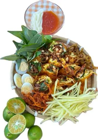 Hình ảnh Bánh Tráng Cuốn Đặc Biệt Trứng Cút quá trời