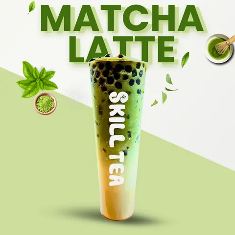 Hình ảnh Matcha Latte Trân Châu Đường Đen (1 lít)