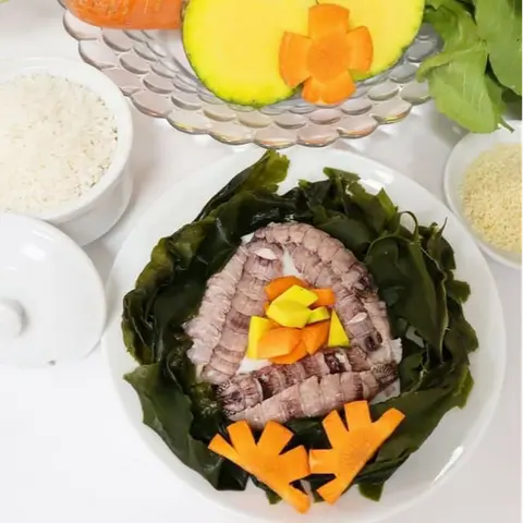 Hình ảnh cháo tôm tích hầm rong biển 