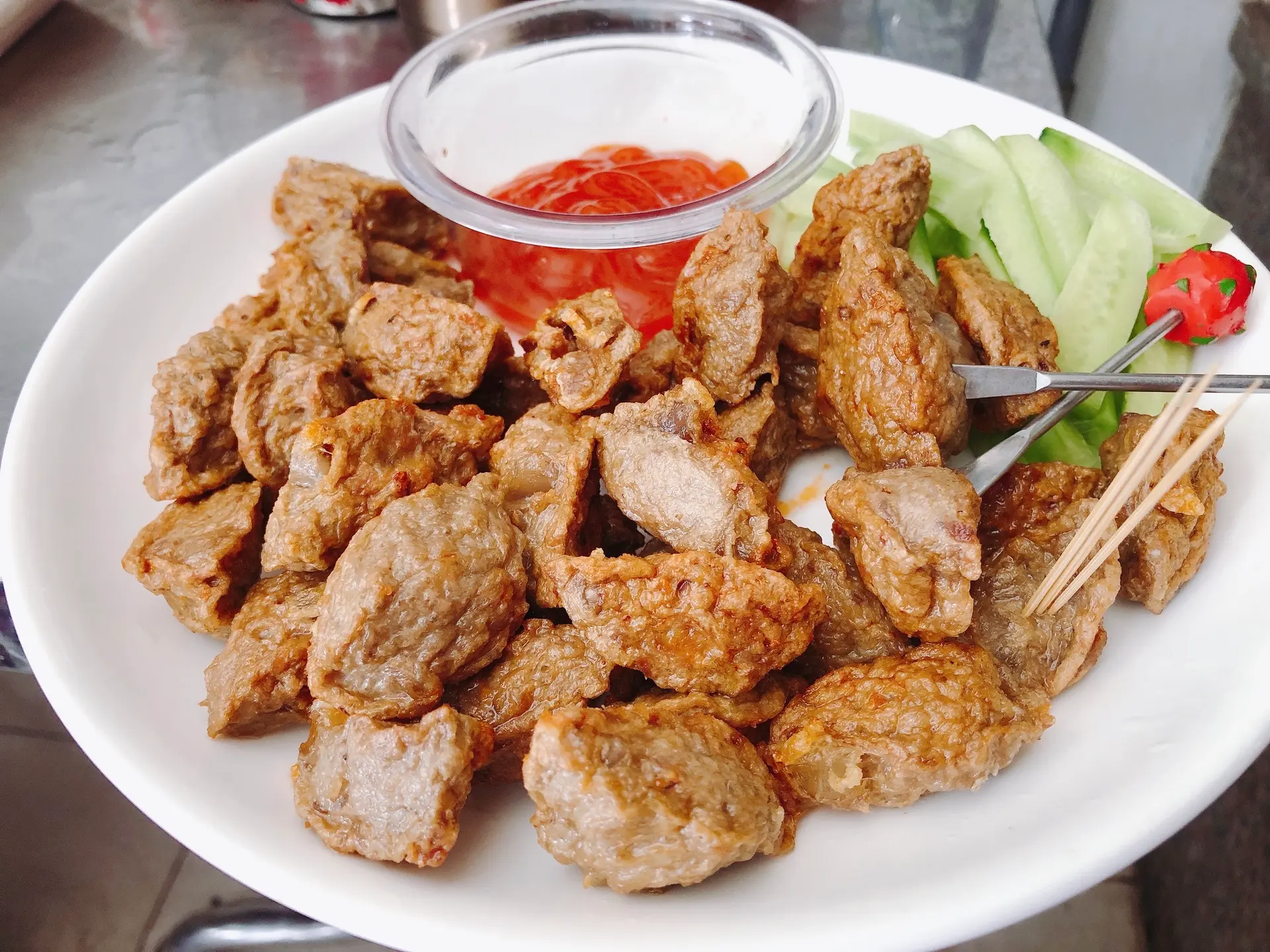 Hình ảnh Bò viên gân chiên