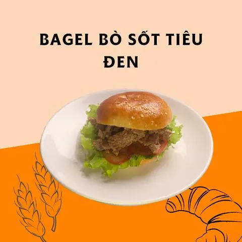 Hình ảnh Bagel bò sốt tiêu đen
