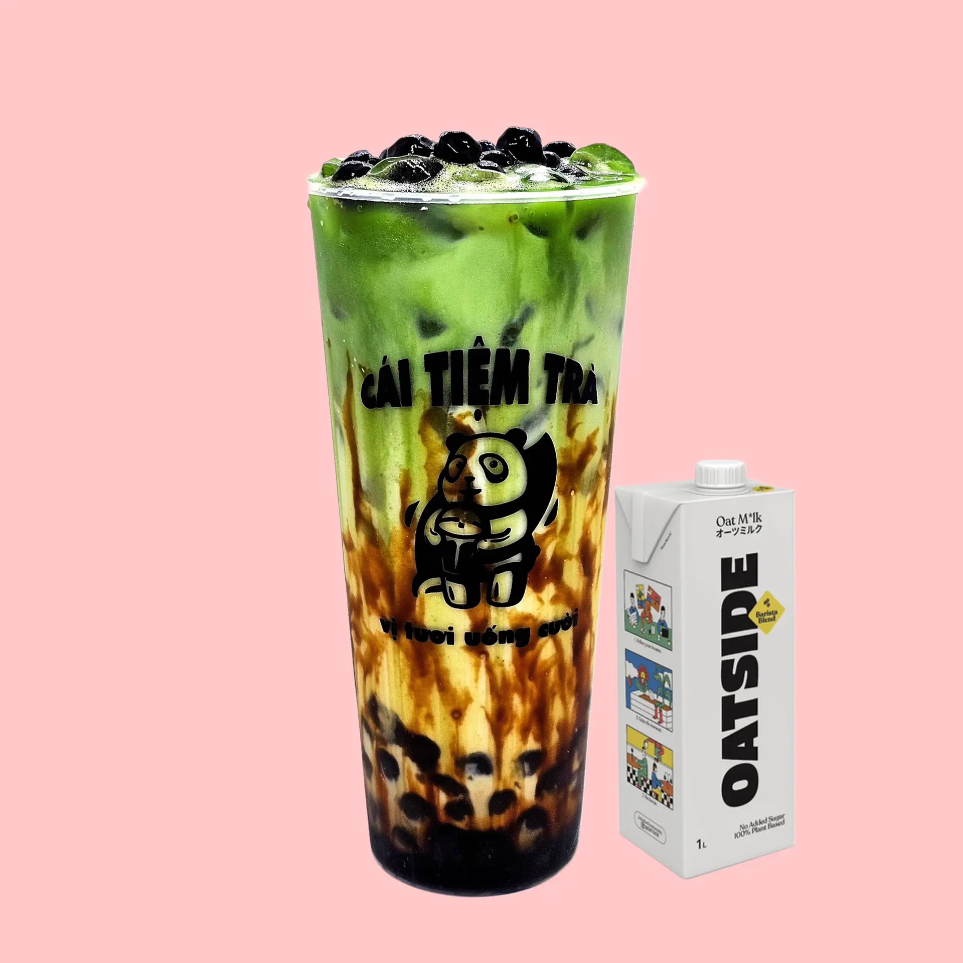 Hình ảnh Matcha Oatside Trân Châu Đường Đen - L