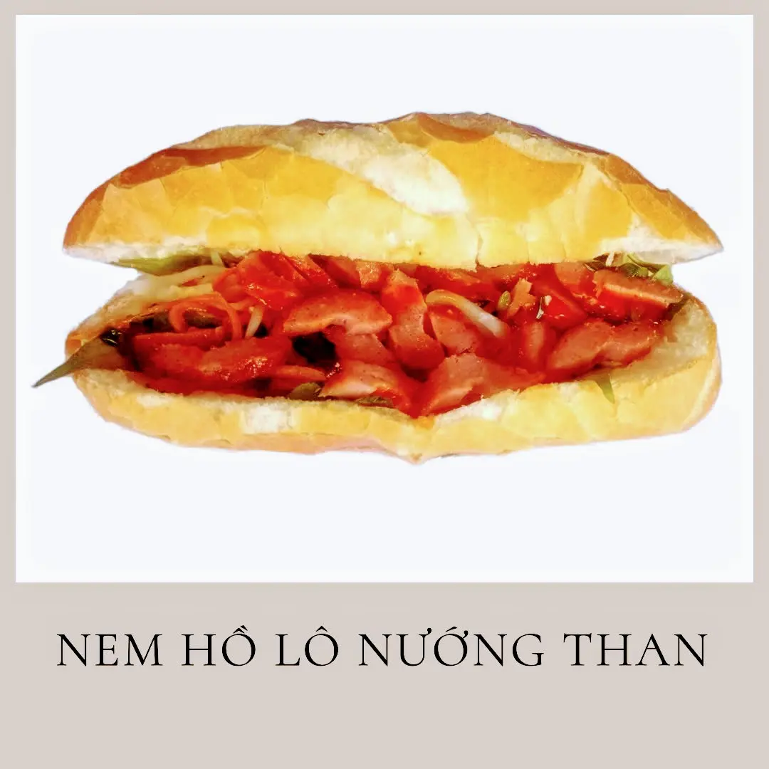 Hình ảnh Bánh mì nem hồ lô nướng than